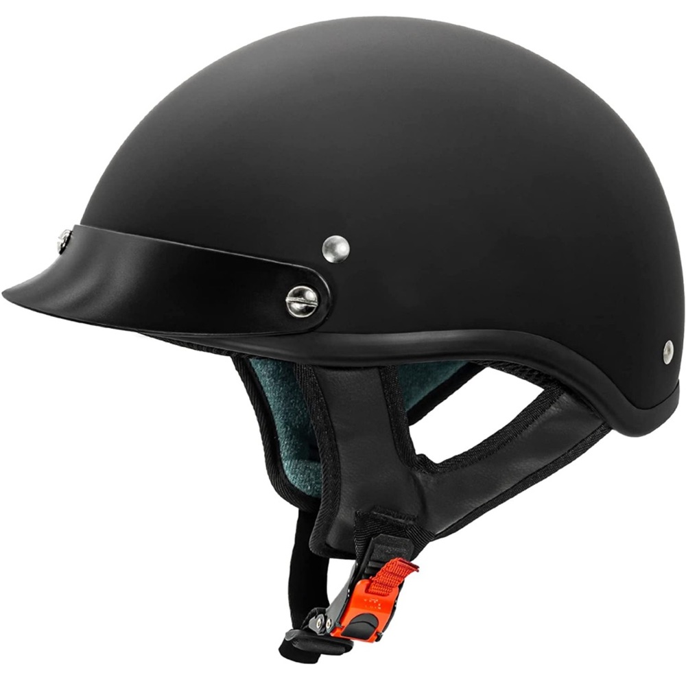 New medium sized v can dot approved half shell motorcycle helmet. Flat black